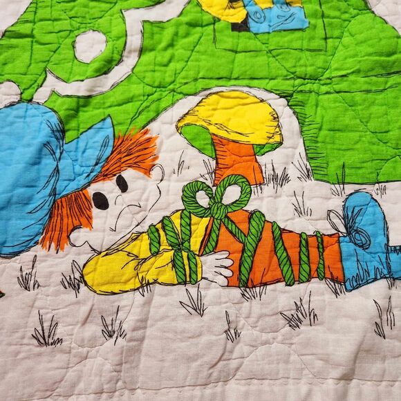 Vintage Old Woman Who Lived in a Shoe Quilt Baby Nursery Rhyme Blanket Decor - Picture 7 of 13